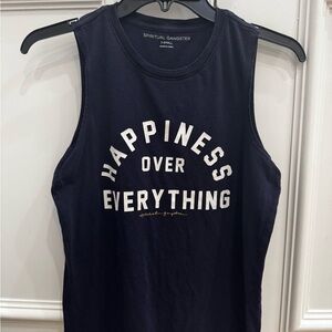 Spiritual Gangster Dark Blue Sleeveless Top